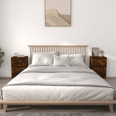 Vidaxl Bedside Cabinets 2 Pcs Smoked Oak 40X35X70 Cm from B&Q