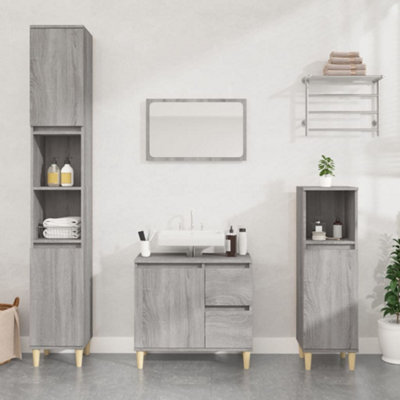 Vidaxl Bathroom Cabinet Grey Sonoma 30X30X100 Cm Engineered Wood from B&Q