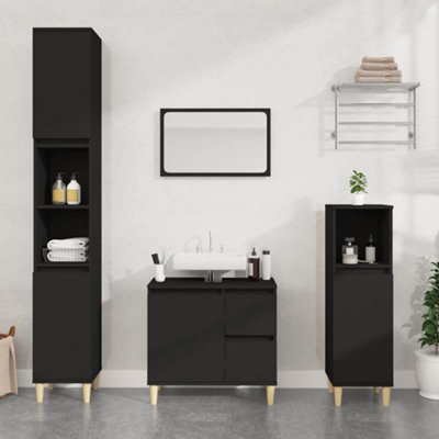 B&Q -  Bathroom Cabinet Black 65X33X60 Cm Engineered Wood