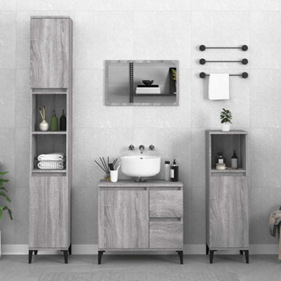 Vidaxl Bathroom Cabinet Grey Sonoma 65X33X60 Cm Engineered Wood from B&Q