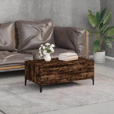 Vidaxl Coffee Table Smoked Oak 90X50x36.5 Cm Engineered Wood