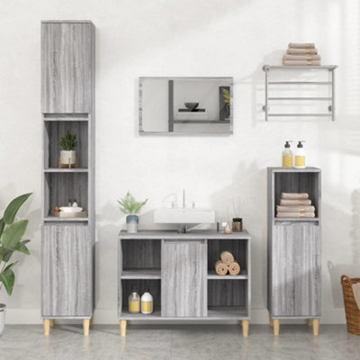 B&Q -  Sink Cabinet Grey Sonoma 80X33X60 Cm Engineered Wood