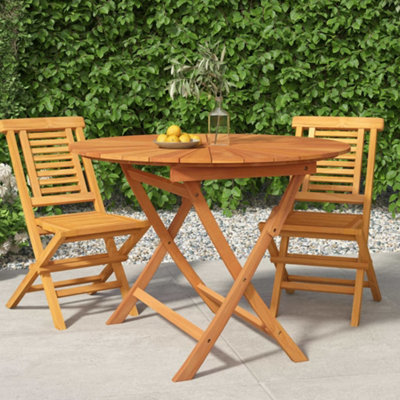 B&Q -  Folding Garden Table  85X75 Cm Solid Wood Teak