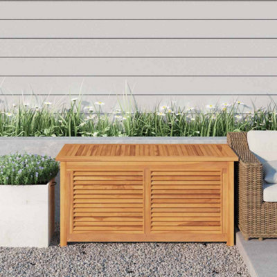 Vidaxl (114 X 50 X 58 Cm) Garden Storage Box Outdoor Storage Box Chest With Bag Solid Wood Teak - Image 3