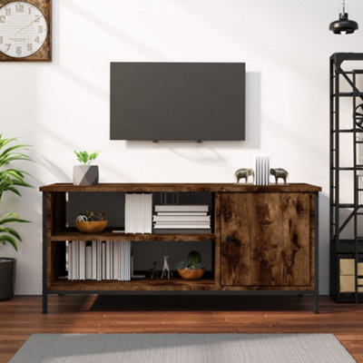 Vidaxl Tv Cabinet Smoked Oak 100X40x45 Cm Engineered Wood