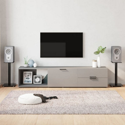 B&Q -  Speaker Stands 2 Pcs Black Tempered Glass 1 Pillar Design