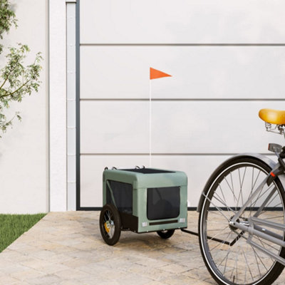 Vidaxl Pet Bike Trailer Grey And Black Oxford Fabric&iron