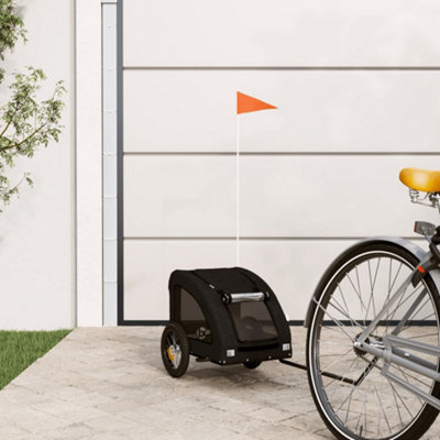 Vidaxl Pet Bike Trailer Black Oxford Fabric And Iron