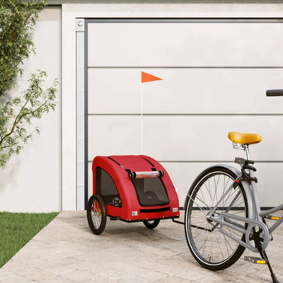 Vidaxl Pet Bike Trailer Red Oxford Fabric And Iron