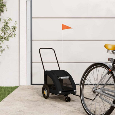 Vidaxl Pet Bike Trailer Black Oxford Fabric And Iron