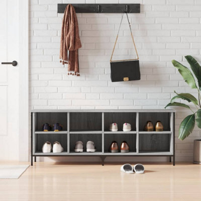 B&Q -  Shoe Cabinet Grey Sonoma 131X35X50 Cm Engineered Wood