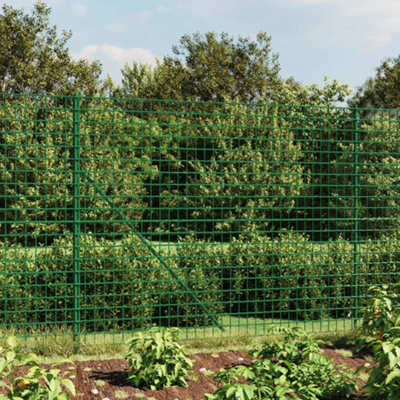 Vidaxl Wire Mesh Fence With Spike Anchors Green 1.4X25 M from B&Q