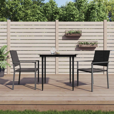 Vidaxl Garden Chairs 2 Pcs Black 54X62.5X89 Cm Poly Rattan from B&Q
