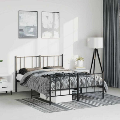 Vidaxl Metal Bed Frame Without Mattress With Footboard Black 150X200Cm from B&Q