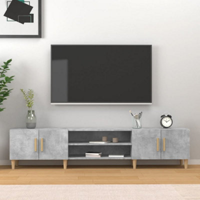 B&Q -  Tv Cabinet Concrete Grey 180X31.5X40 Cm Engineered Wood