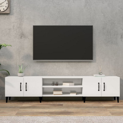 VIDAXL TV Cabinet - 4 Door 2 Shelf - High Gloss White - 40 x 180 x 31.5cm - Image 4