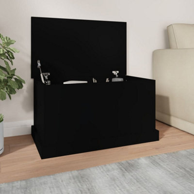 Vidaxl Black Storage Box 70X40x38 Cm Engineered Wood