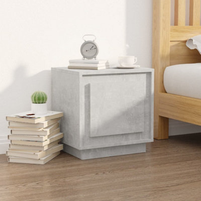 Vidaxl Grey Bedside Cabinet Concrete 44X35x45 Cm Engineered Wood