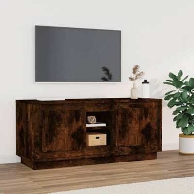 Vidaxl Tv Cabinet Smoked Oak 102X35X45 Cm Engineered Wood from B&Q