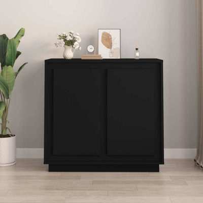 Vidaxl Black Sideboard 80X34x75 Cm Engineered Wood Small