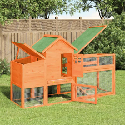 B&Q -  Chicken Coop Brown 186.5X58.5X113 Cm Solid Wood Pine
