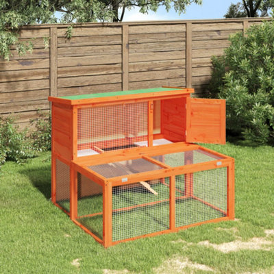 Vidaxl Rabbit Hutch Brown 102X90X84.5 Cm Solid Wood Pine
