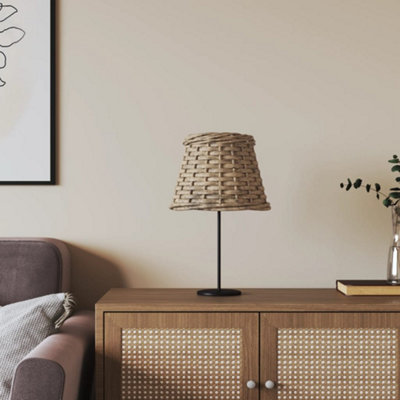 B&Q -  Lamp Shade Brown 15X12 Cm Wicker Lamp Shades