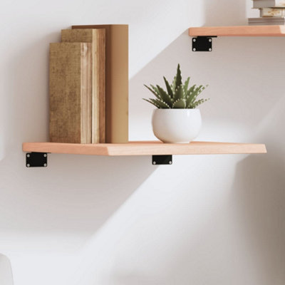 Vidaxl Wall Shelf 40X40x2 Cm Untreated Solid Wood Oak Brown/Grain/Black