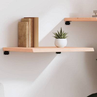 B&Q -  Wall Shelf 60X60X(2-4) Cm Untreated Solid Wood Oak