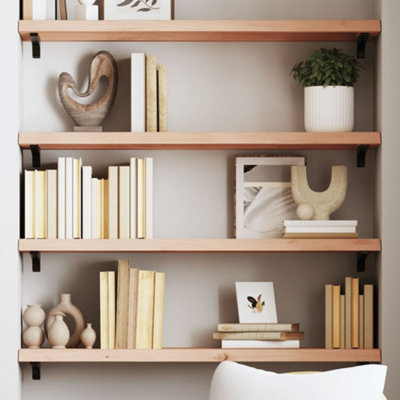 Vidaxl Wall Shelf 80X30X(2-4) Cm Untreated Solid Wood Oak from B&Q