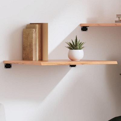 Vidaxl Wall Shelf Light Brown 60X50X2 Cm Treated Solid Wood Oak from B&Q