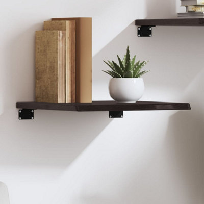 Vidaxl Wall Shelf Dark Brown 40X40X2 Cm Treated Solid Wood Oak from B&Q