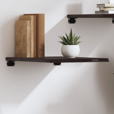 Vidaxl Wall Shelf Dark Brown 40X50X2 Cm Treated Solid Wood Oak from B&Q