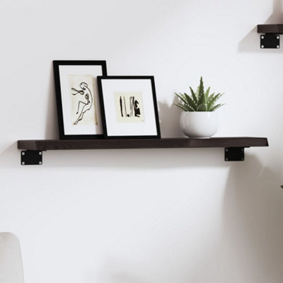 Vidaxl Wall Shelf Dark Brown 60X10X2 Cm Treated Solid Wood Oak from B&Q