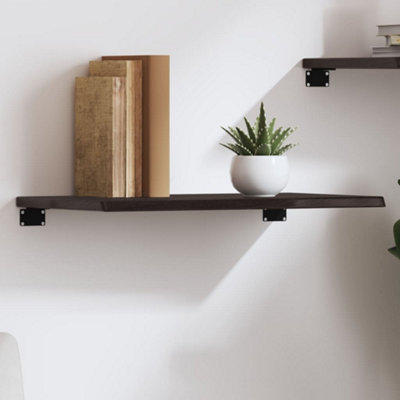 Vidaxl Wall Shelf Dark Brown 60X30X2 Cm Treated Solid Wood Oak from B&Q