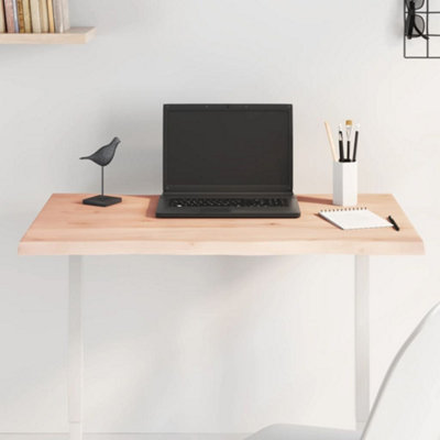B&Q -  Table Top 80X40X2 Cm Untreated Solid Wood Oak Live Edge Table Tops