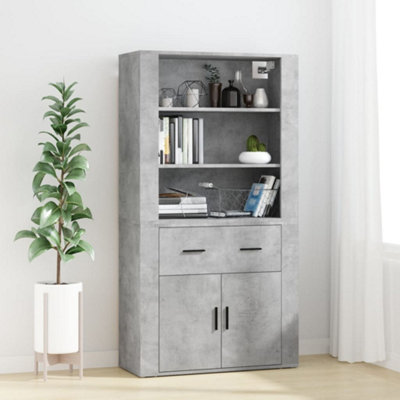 Highboard Concrete Grey Engineered Wood vidaXL - Image 4