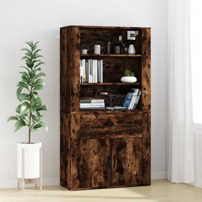 VIDAXL Sideboard and Highboard Top Set - Oak Wood - Brown - Image 3