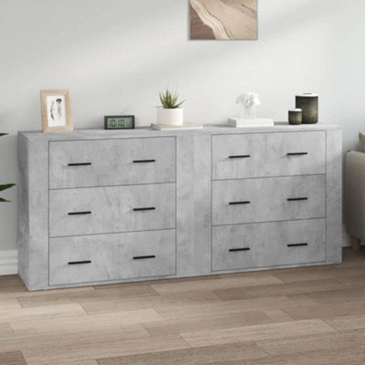 B&Q -  Sideboards 2 Pcs Concrete Grey Engineered Wood