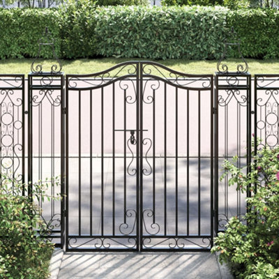 Vidaxl Garden Gate Black 121X8X120 Cm Wrought Iron Garden Gates from B&Q