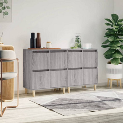 B&Q -  Sideboards 2 Pcs Grey Sonoma 60X35X70 Cm Engineered Wood