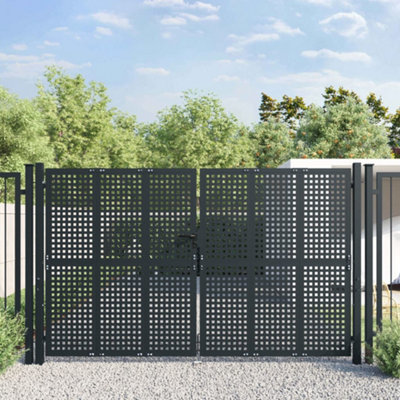 Vidaxl Garden Gate Anthracite 300X225 Cm Steel Garden Gates from B&Q