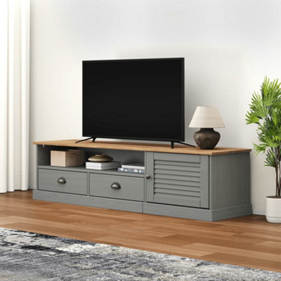 B&Q -  Tv Cabinet Vigo Grey 156X40X40 Cm Solid Wood Pine