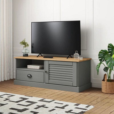 B&Q -  Tv Cabinet Vigo Grey 106X40X40 Cm Solid Wood Pine