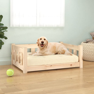 Vidaxl Grain Dog Bed 75.5X55.5x28 Cm Solid Wood Pine