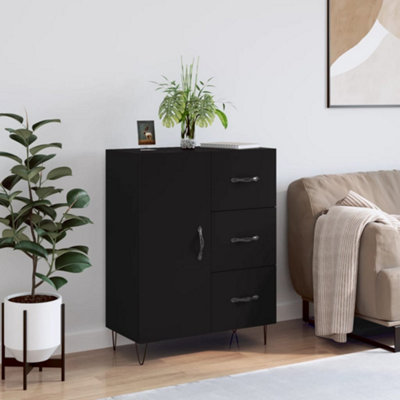 Vidaxl Sideboard 69.5X34x90 Cm Engineered Wood Black