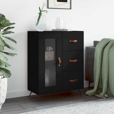 Vidaxl Black Sideboard 69.5X34x90 Cm Engineered Wood