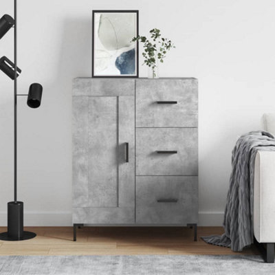 B&Q -  Sideboard Concrete Grey 69.5X34X90 Cm Engineered Wood
