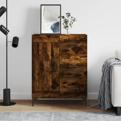 B&Q -  Sideboard Smoked Oak 69.5X34X90 Cm Engineered Wood