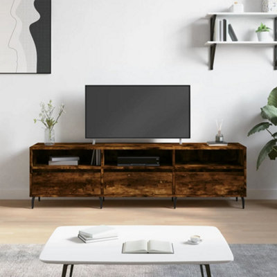 Vidaxl Tv Cabinet Smoked Oak 150X30x44.5 Cm Engineered Wood